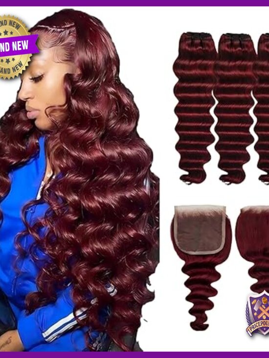 Loose Deep Wave Human Hair Extensions with HD Lace Closure 20-24 Inch main image 6